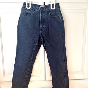 Everlane washed black Curvy 90s Cheeky Straight High-Waisted Jeans *altered*